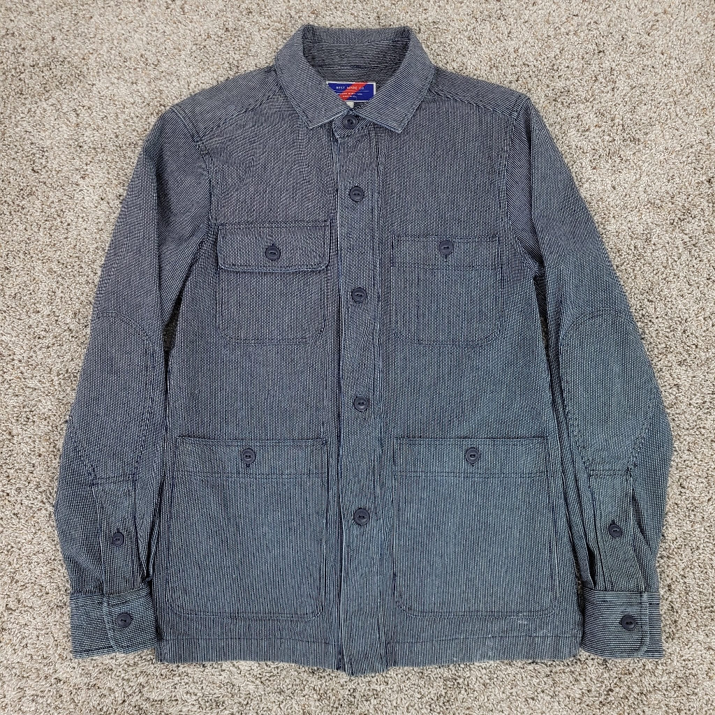 Best Made Co Indigo Engineer Stripe Chore Coat Jacket Mens Small